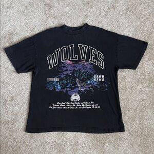 Darc Sport Wolves Full Moon Black Gym Oversized Short Sleeve Tee Pump Cover